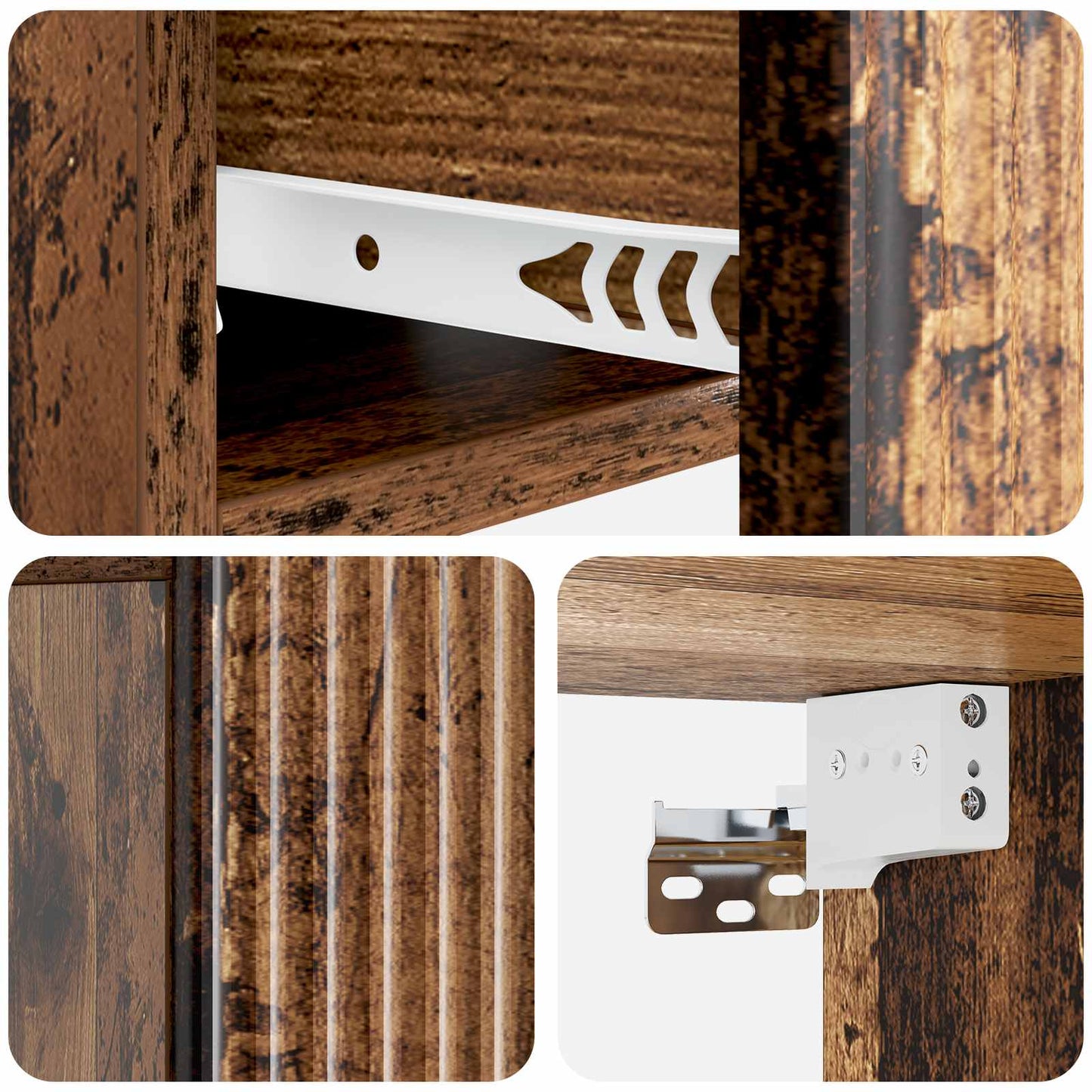 Mobiletto da notte a muro Legno antico 49 x 34,5 x 20 cm | homemem39