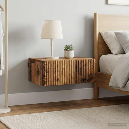 Mobiletto da notte a muro 2 pcs Legno antico 49 x 34,5 x 20 cm