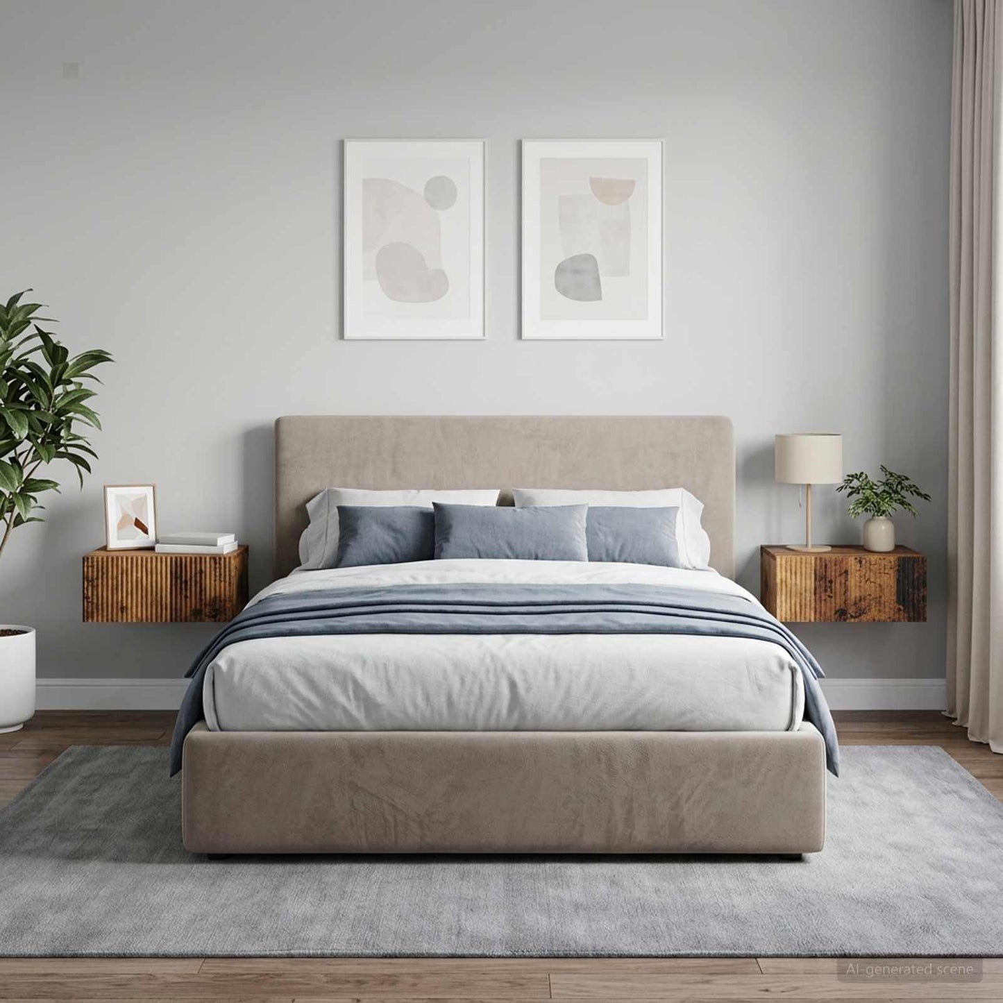 Mobiletto da notte a muro 2 pcs Legno antico 49 x 34,5 x 20 cm