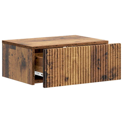 Mobiletto da notte a muro 2 pcs Legno antico 49 x 34,5 x 20 cm