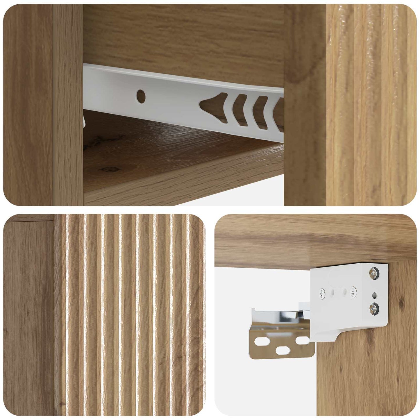 Mobiletto da notte a muro con cassetto 2 pcs Rovere Artigianale | homemem39