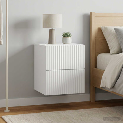 Mobiletto da notte a muro 2 pcs Bianco 33 x 34,5 x 40 cm