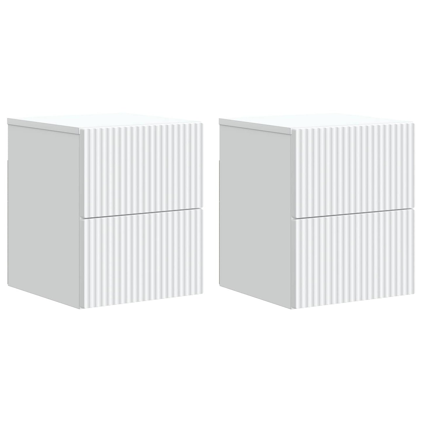 Mobiletto da notte a muro 2 pcs Bianco 33 x 34,5 x 40 cm | homemem39