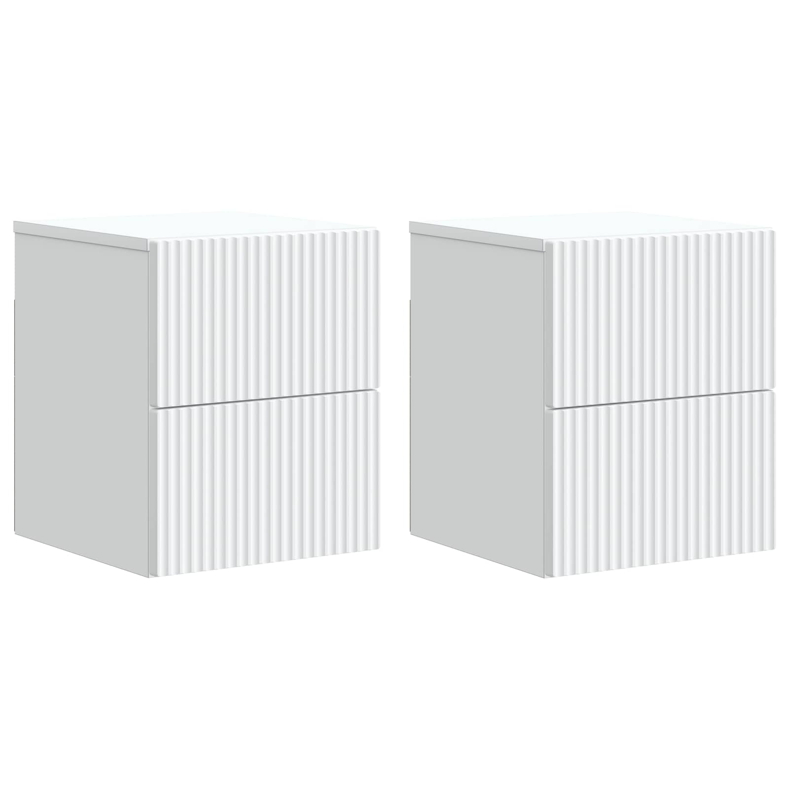 Mobiletto da notte a muro 2 pcs Bianco 33 x 34,5 x 40 cm | homemem39