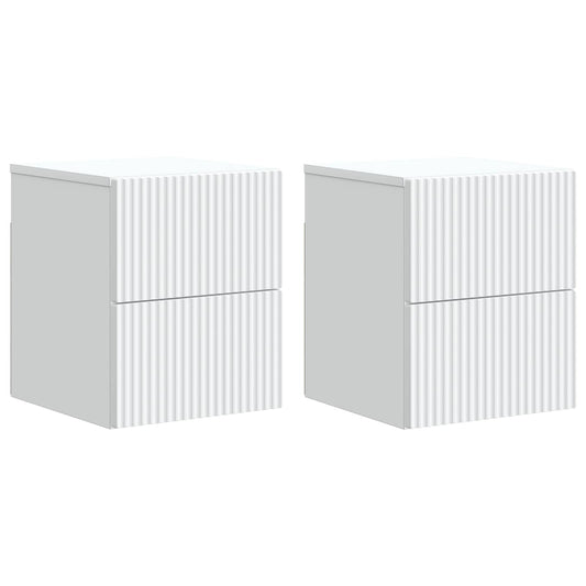 Mobiletto da notte a muro 2 pcs Bianco 33 x 34,5 x 40 cm | homemem39