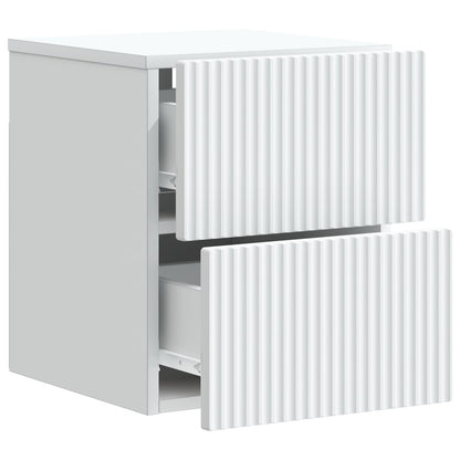 Mobiletto da notte a muro 2 pcs Bianco 33 x 34,5 x 40 cm