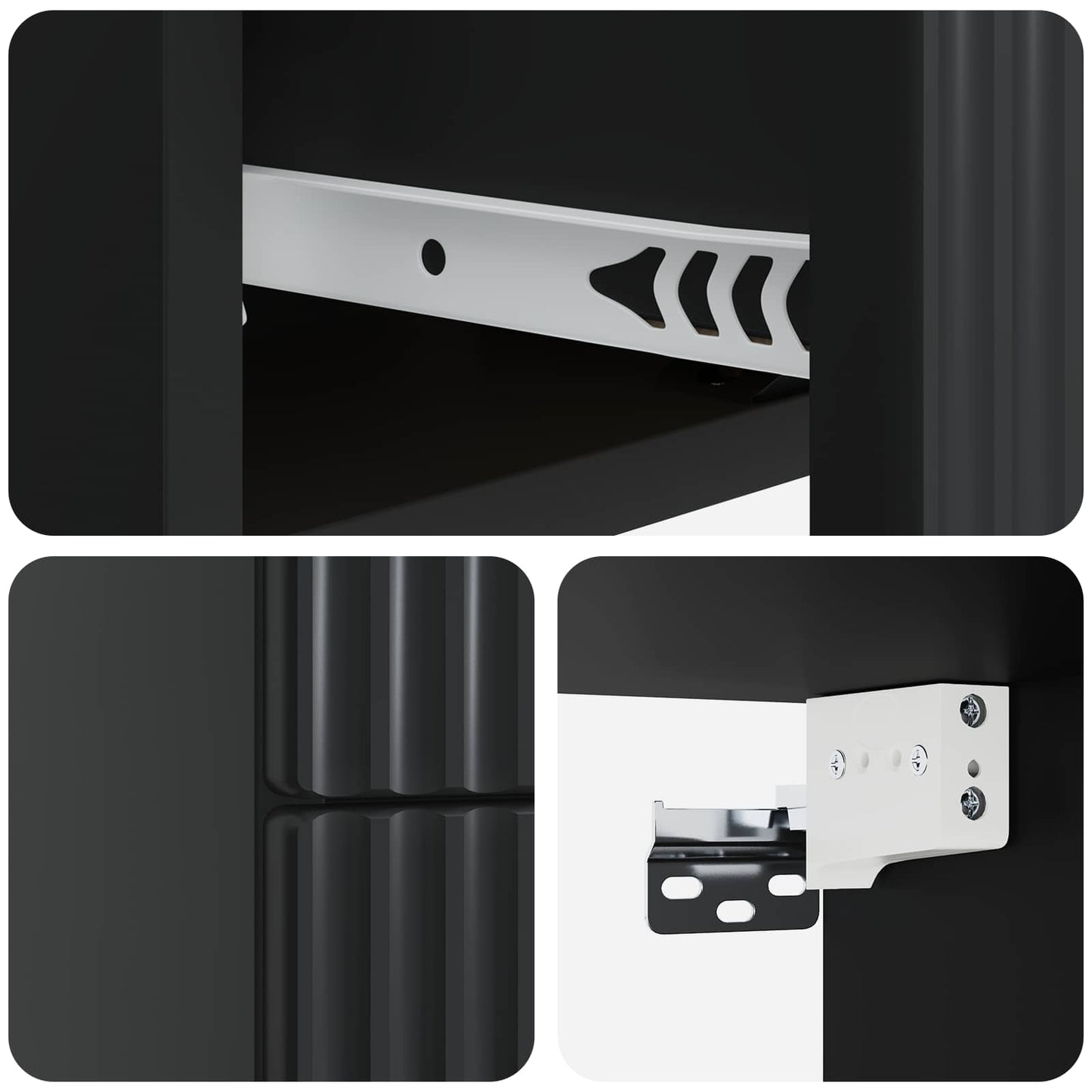 Mobiletto da notte a muro con cassetto Nero 33 x 34,5 x 40 cm | homemem39