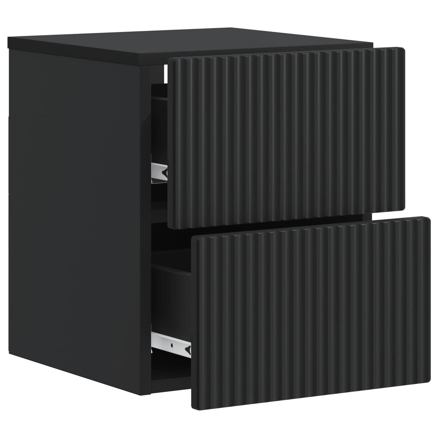 Mobiletto da notte a muro con cassetto Nero 33 x 34,5 x 40 cm | homemem39
