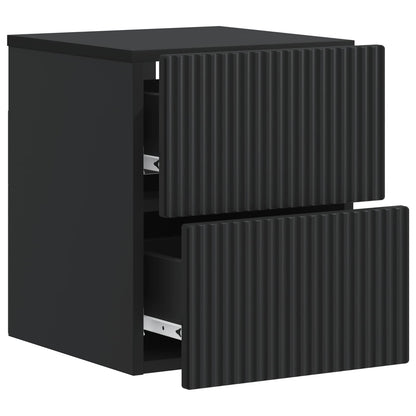 Mobiletto da notte a muro con cassetto Nero 33 x 34,5 x 40 cm | homemem39