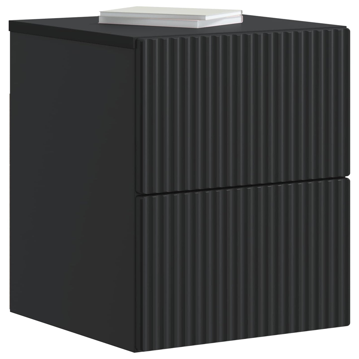 Mobiletto da notte a muro con cassetto Nero 33 x 34,5 x 40 cm