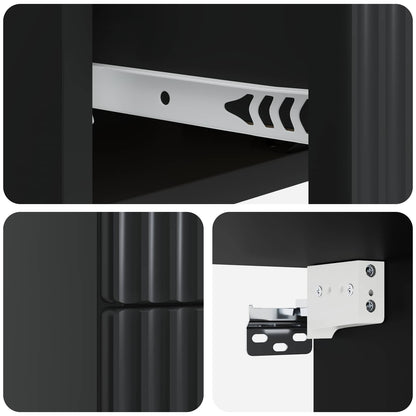 Mobiletto da notte a muro 2 pcs Nero 33 x 34,5 x 40 cm | homemem39