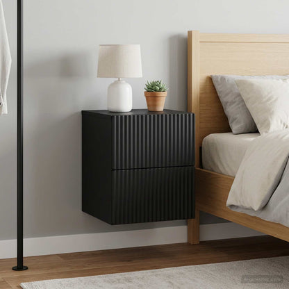 Mobiletto da notte a muro 2 pcs Nero 33 x 34,5 x 40 cm