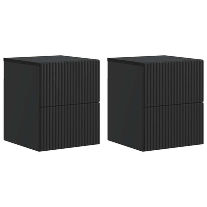 Mobiletto da notte a muro 2 pcs Nero 33 x 34,5 x 40 cm