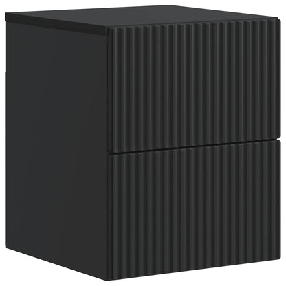 Mobiletto da notte a muro 2 pcs Nero 33 x 34,5 x 40 cm