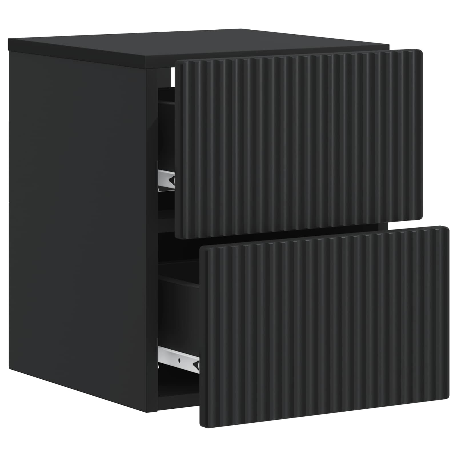 Mobiletto da notte a muro 2 pcs Nero 33 x 34,5 x 40 cm | homemem39