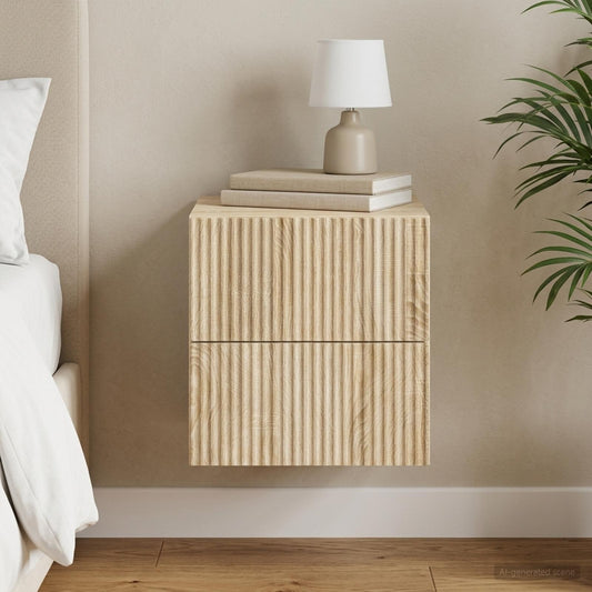 Mobiletto da notte a muro Rovere Sonoma 33 x 34,5 x 40 cm