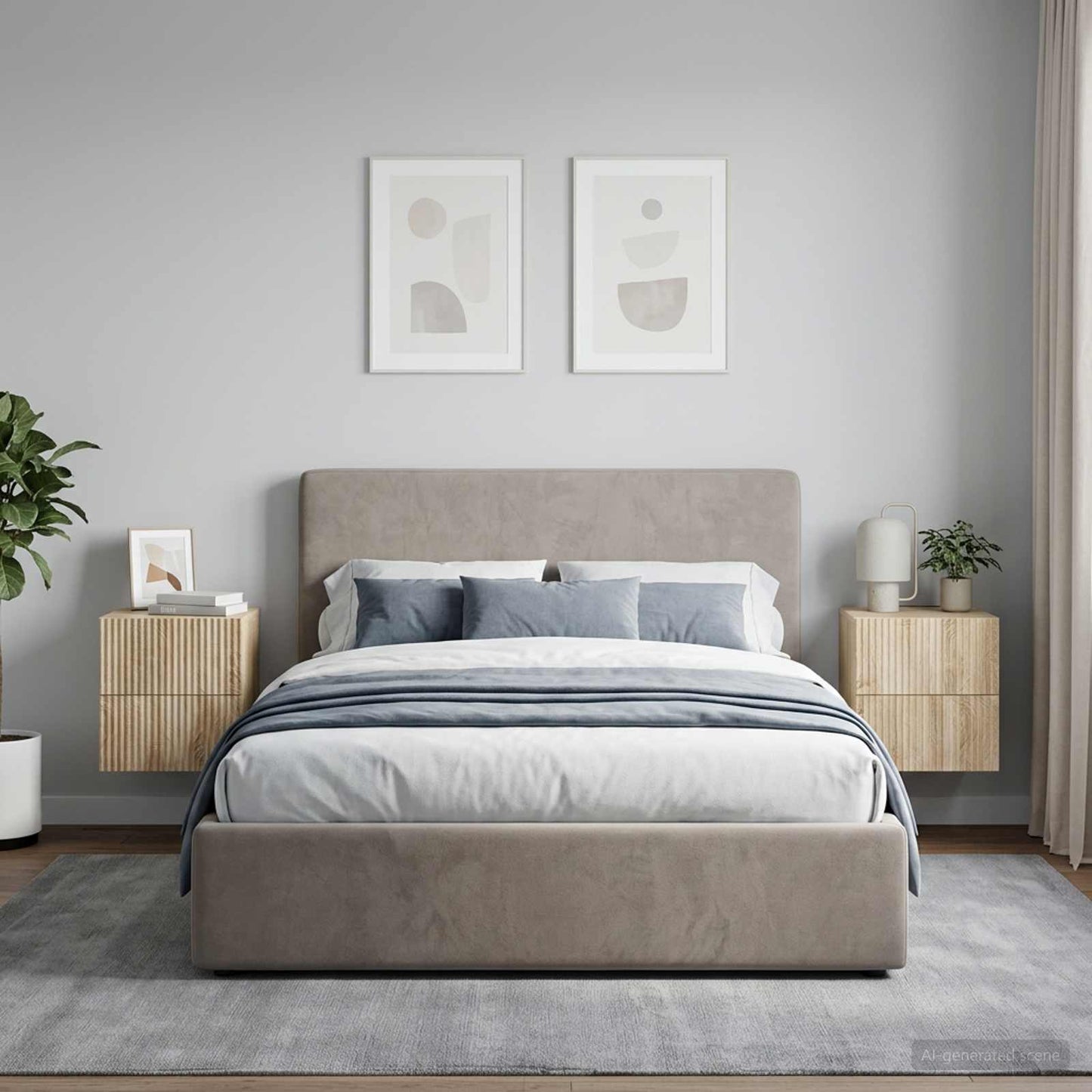 Mobiletto da notte a muro 2 pcs Rovere Sonoma 33 x 34,5 x 40 cm