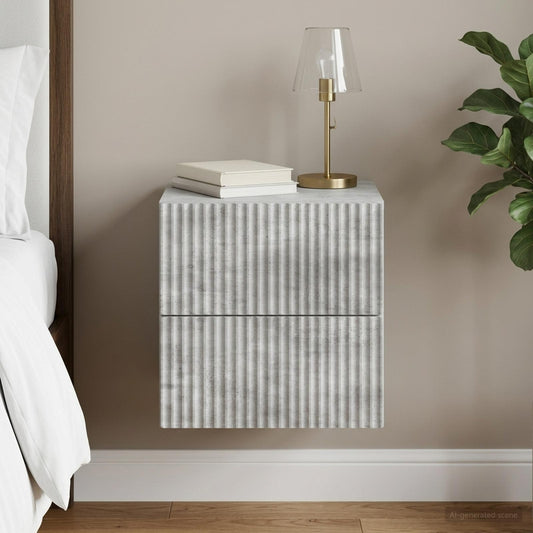 Mobiletto da notte a muro Grigio Cemento 33 x 34,5 x 40 cm