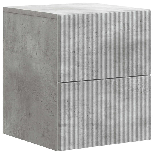 Mobiletto da notte a muro Grigio Cemento 33 x 34,5 x 40 cm | homemem39