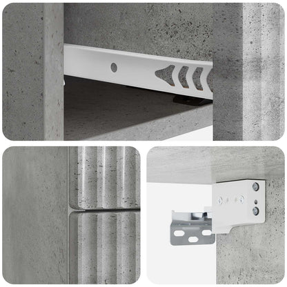Mobiletto da notte a muro con cassetto 2 pcs Grigio Cemento | homemem39