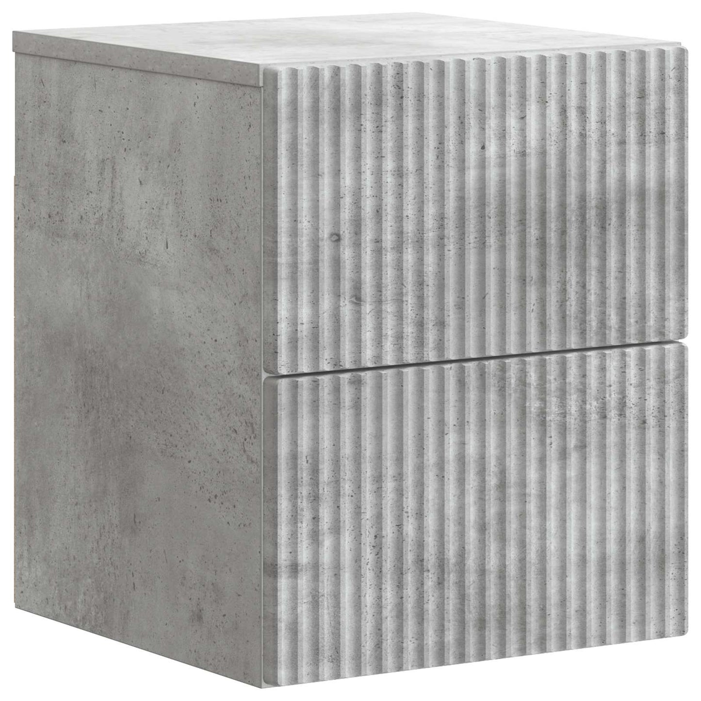Mobiletto da notte a muro con cassetto 2 pcs Grigio Cemento