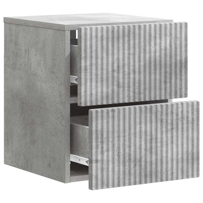 Mobiletto da notte a muro con cassetto 2 pcs Grigio Cemento | homemem39