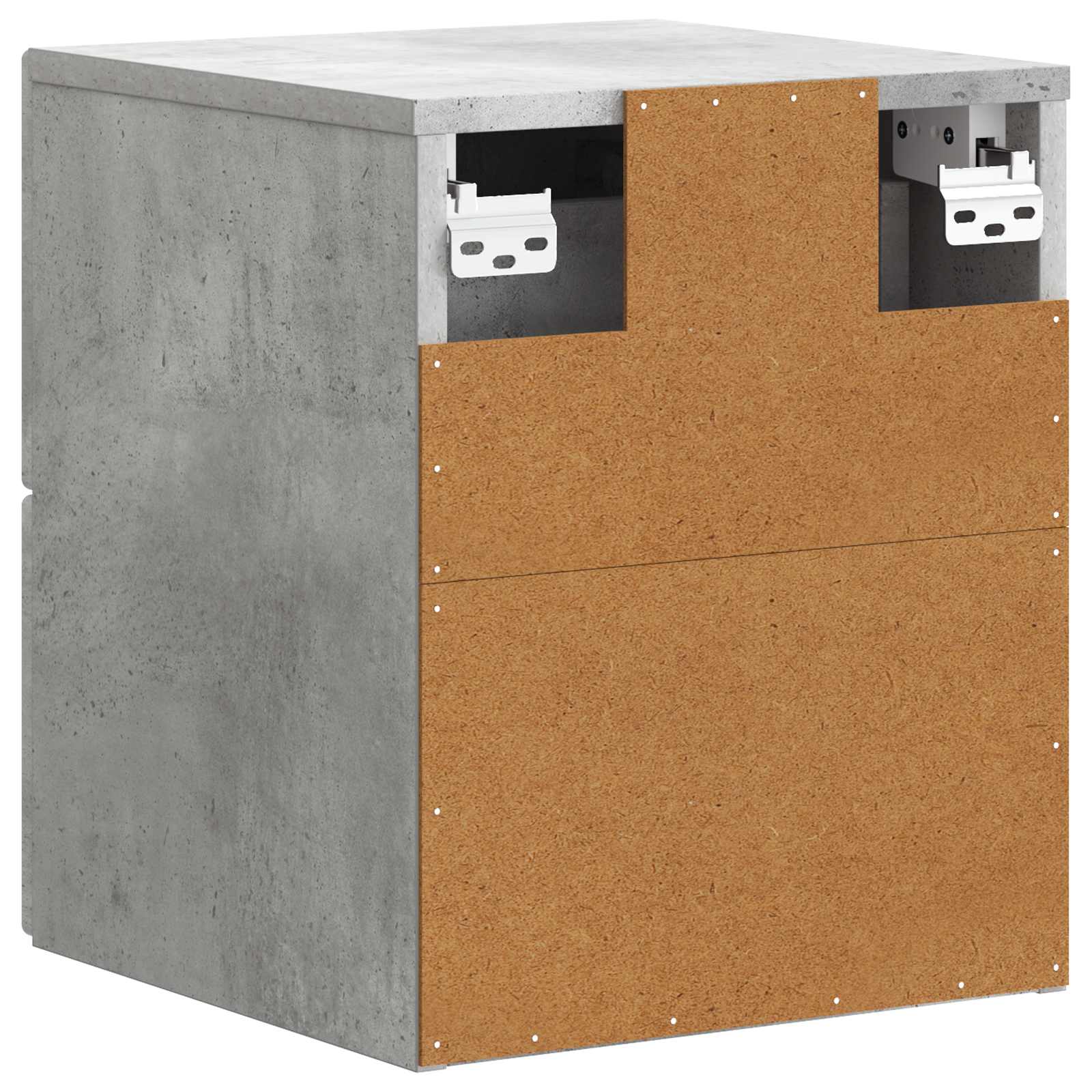 Mobiletto da notte a muro con cassetto 2 pcs Grigio Cemento | homemem39