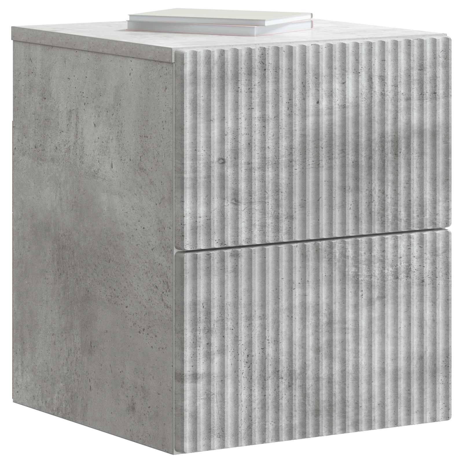 Mobiletto da notte a muro con cassetto 2 pcs Grigio Cemento | homemem39