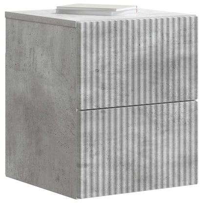 Mobiletto da notte a muro con cassetto 2 pcs Grigio Cemento | homemem39