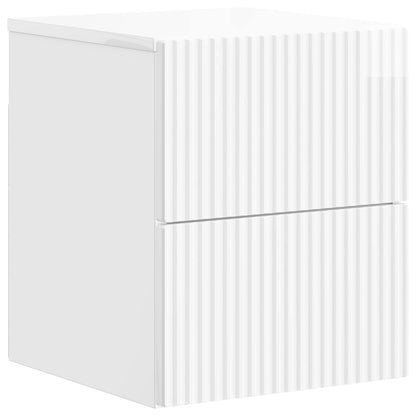 Mobiletto da notte a muro Bianco Lucido 33 x 34,5 x 40 cm | homemem39