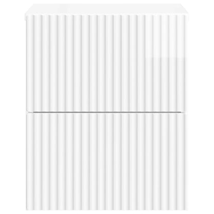 Mobiletto da notte a muro Bianco Lucido 33 x 34,5 x 40 cm | homemem39