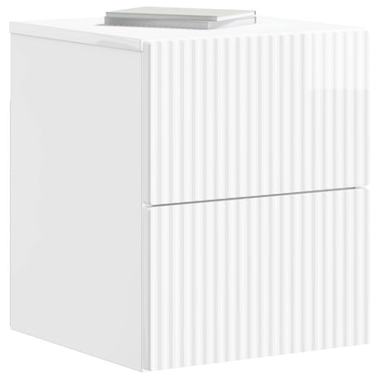 Mobiletto da notte a muro Bianco Lucido 33 x 34,5 x 40 cm | homemem39