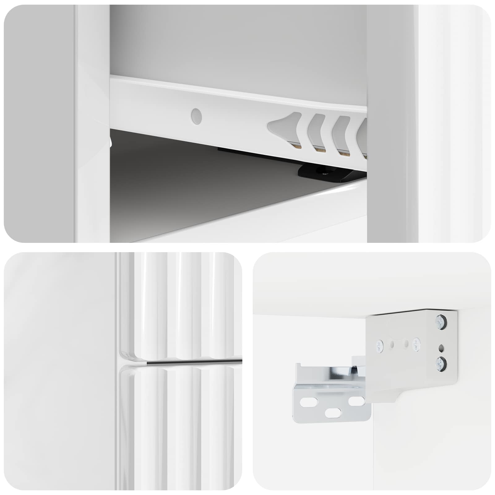 Mobiletto da notte a muro 2 pcs Bianco Lucido 33 x 34,5 x 40 cm | homemem39