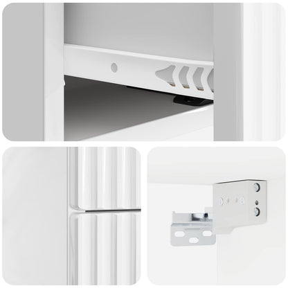 Mobiletto da notte a muro 2 pcs Bianco Lucido 33 x 34,5 x 40 cm | homemem39