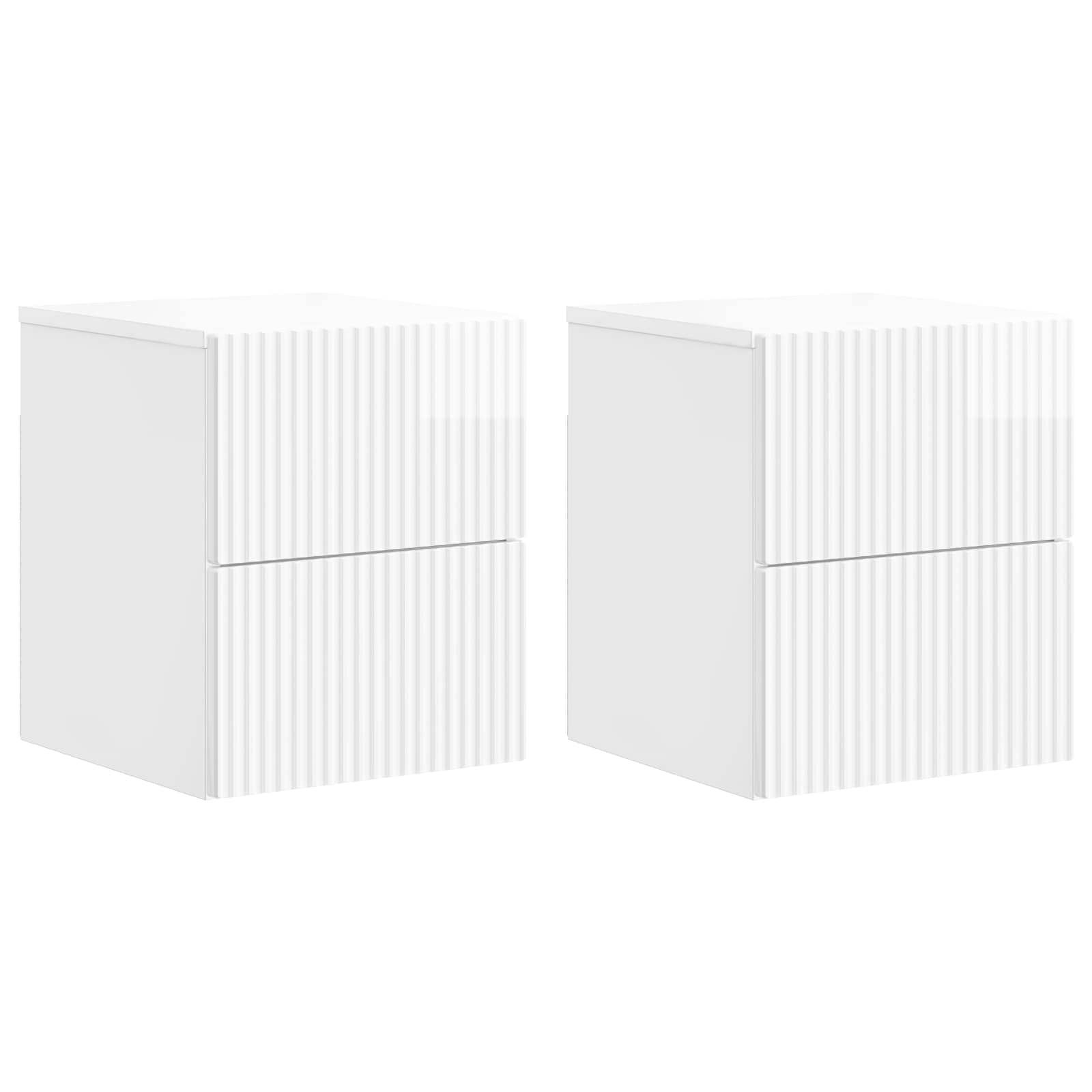 Mobiletto da notte a muro 2 pcs Bianco Lucido 33 x 34,5 x 40 cm | homemem39