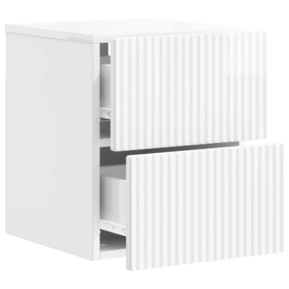 Mobiletto da notte a muro 2 pcs Bianco Lucido 33 x 34,5 x 40 cm | homemem39