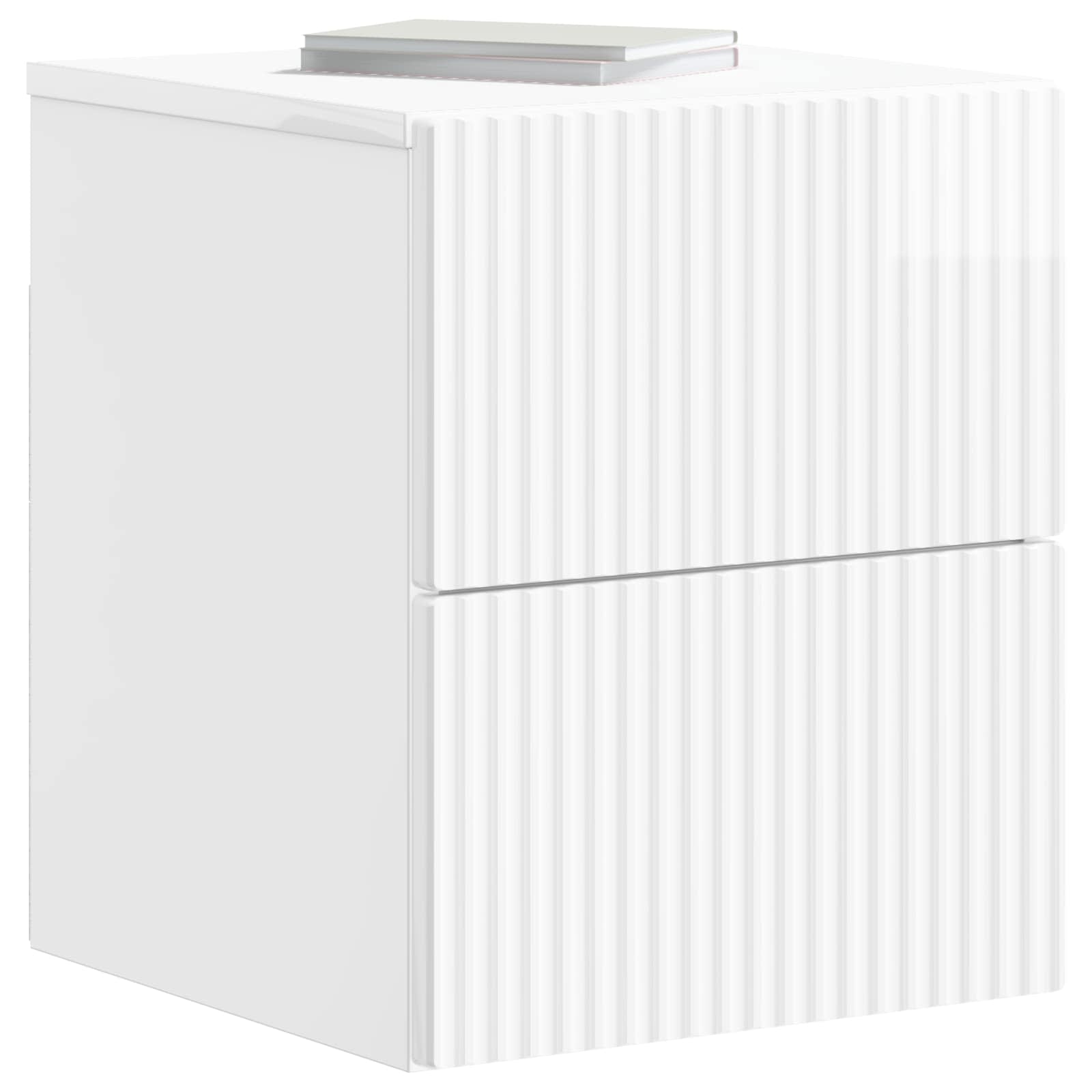 Mobiletto da notte a muro 2 pcs Bianco Lucido 33 x 34,5 x 40 cm | homemem39