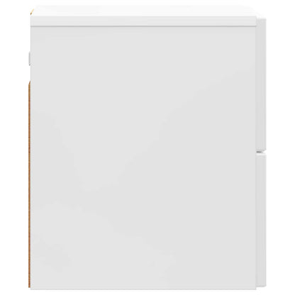 Mobiletto da notte a muro 2 pcs Bianco Lucido 33 x 34,5 x 40 cm | homemem39