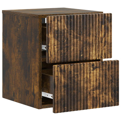Mobiletto da notte a muro Rovere Fumo 33 x 34,5 x 40 cm