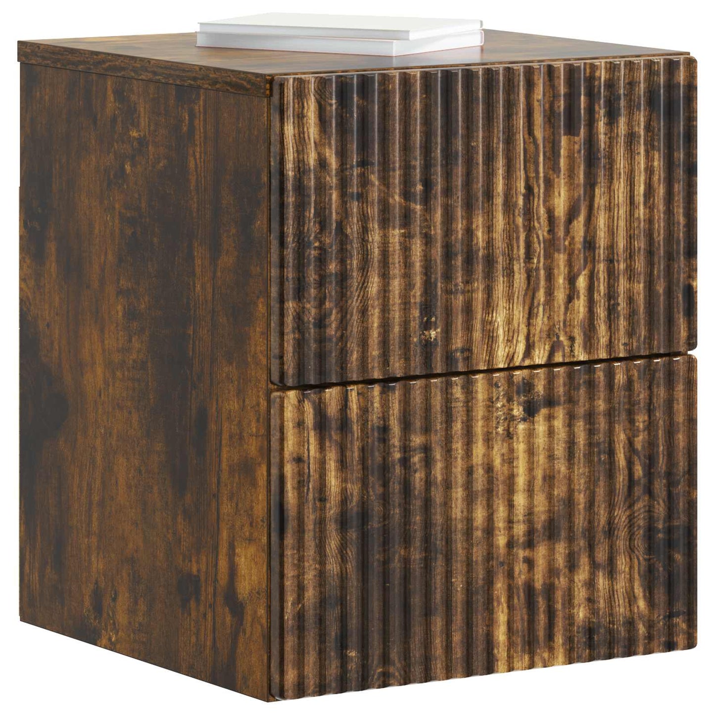 Mobiletto da notte a muro Rovere Fumo 33 x 34,5 x 40 cm
