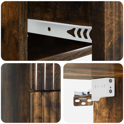 Mobiletto da notte a muro 2 pcs Rovere Fumo 33 x 34,5 x 40 cm
