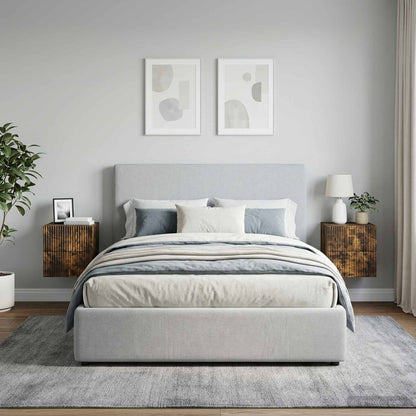 Mobiletto da notte a muro 2 pcs Rovere Fumo 33 x 34,5 x 40 cm