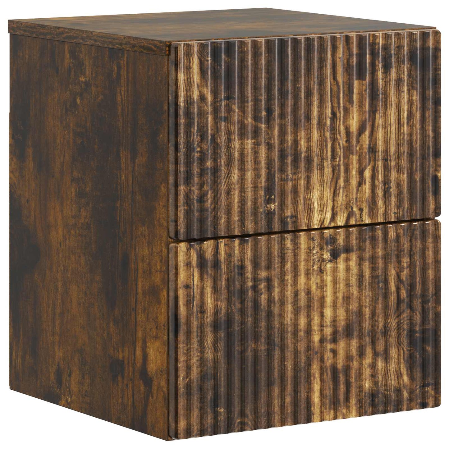 Mobiletto da notte a muro 2 pcs Rovere Fumo 33 x 34,5 x 40 cm