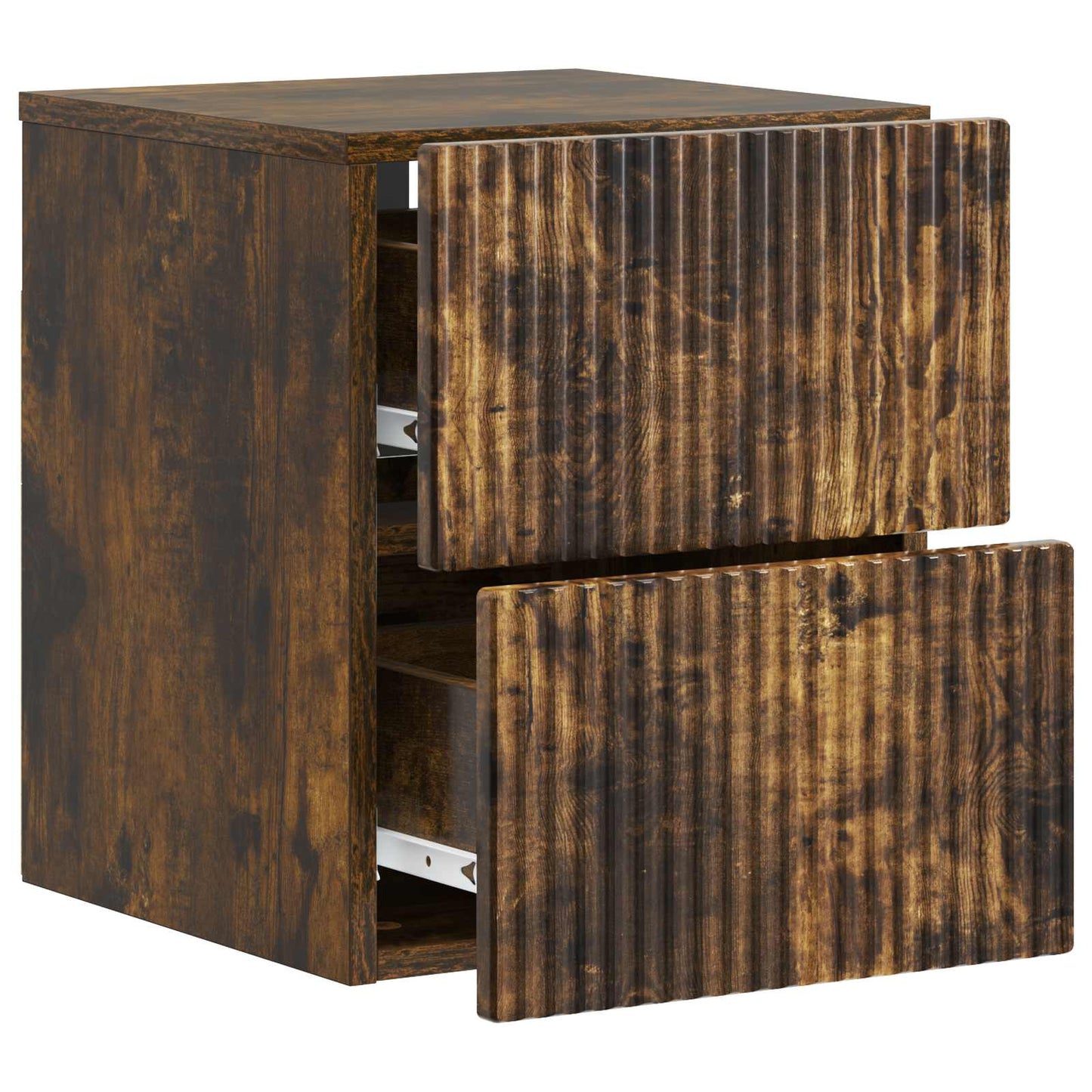 Mobiletto da notte a muro 2 pcs Rovere Fumo 33 x 34,5 x 40 cm