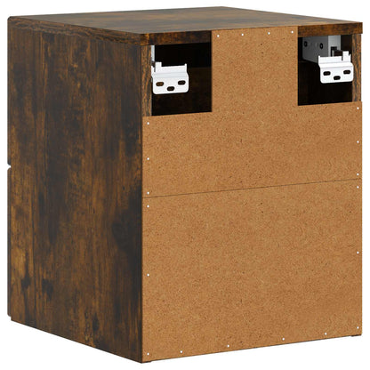Mobiletto da notte a muro 2 pcs Rovere Fumo 33 x 34,5 x 40 cm