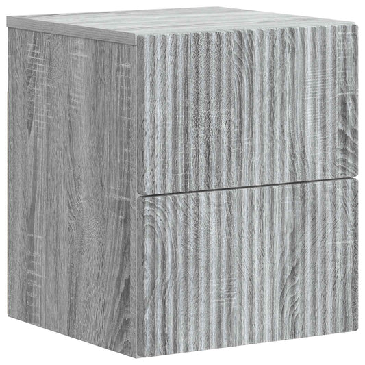 Mobiletto da notte a muro Grigio Sonoma 33 x 34,5 x 40 cm