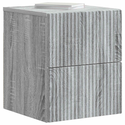 Mobiletto da notte a muro Grigio Sonoma 33 x 34,5 x 40 cm