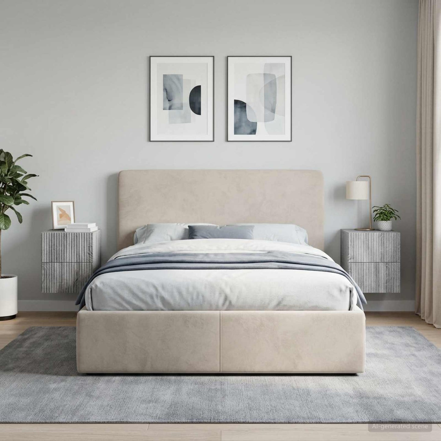 Mobiletto da notte a muro 2 pcs Grigio Sonoma 33 x 34,5 x 40 cm