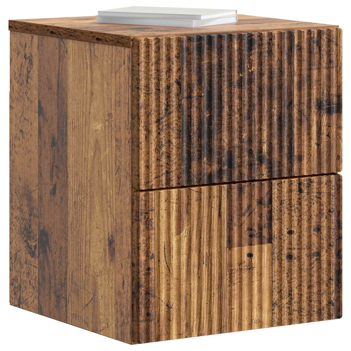 Mobiletto da notte a muro Legno antico 33 x 34,5 x 40 cm