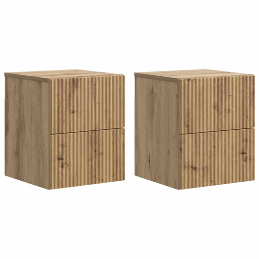 Mobiletto da notte a muro con cassetto 2 pcs Rovere Artigianale | homemem39